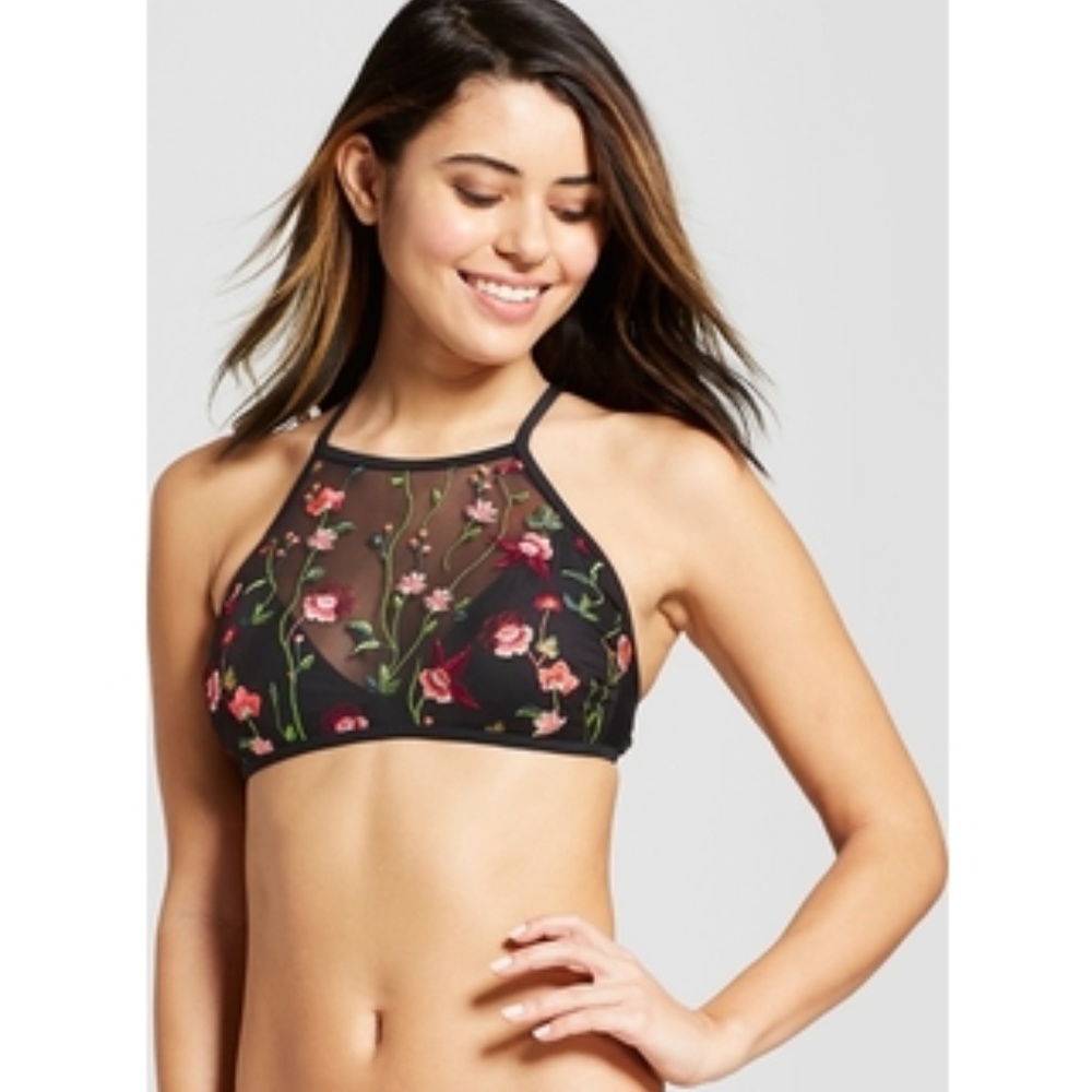 NEW Xhilaration Floral Bikini Top